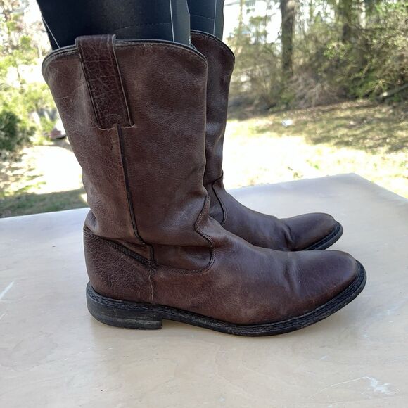 Frye Men’s Sz 7.5 D Brown Western Leather Boots main image 6